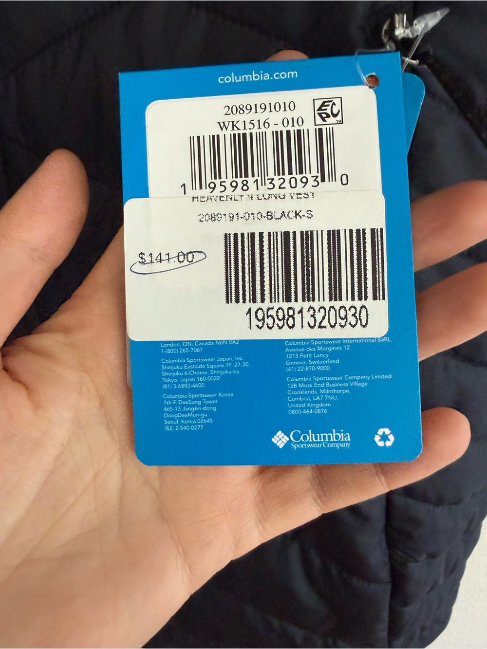 NWT Columbia Heavenly Long Vest Black Omni-Heat Puffer Insulated Size S - Picture 3 of 12